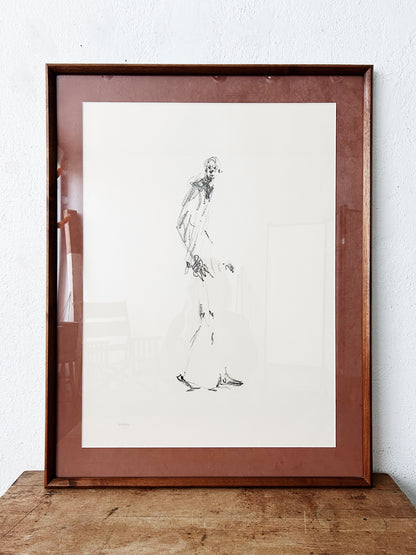 Mid Century Alberto Giacometti Offset Litho