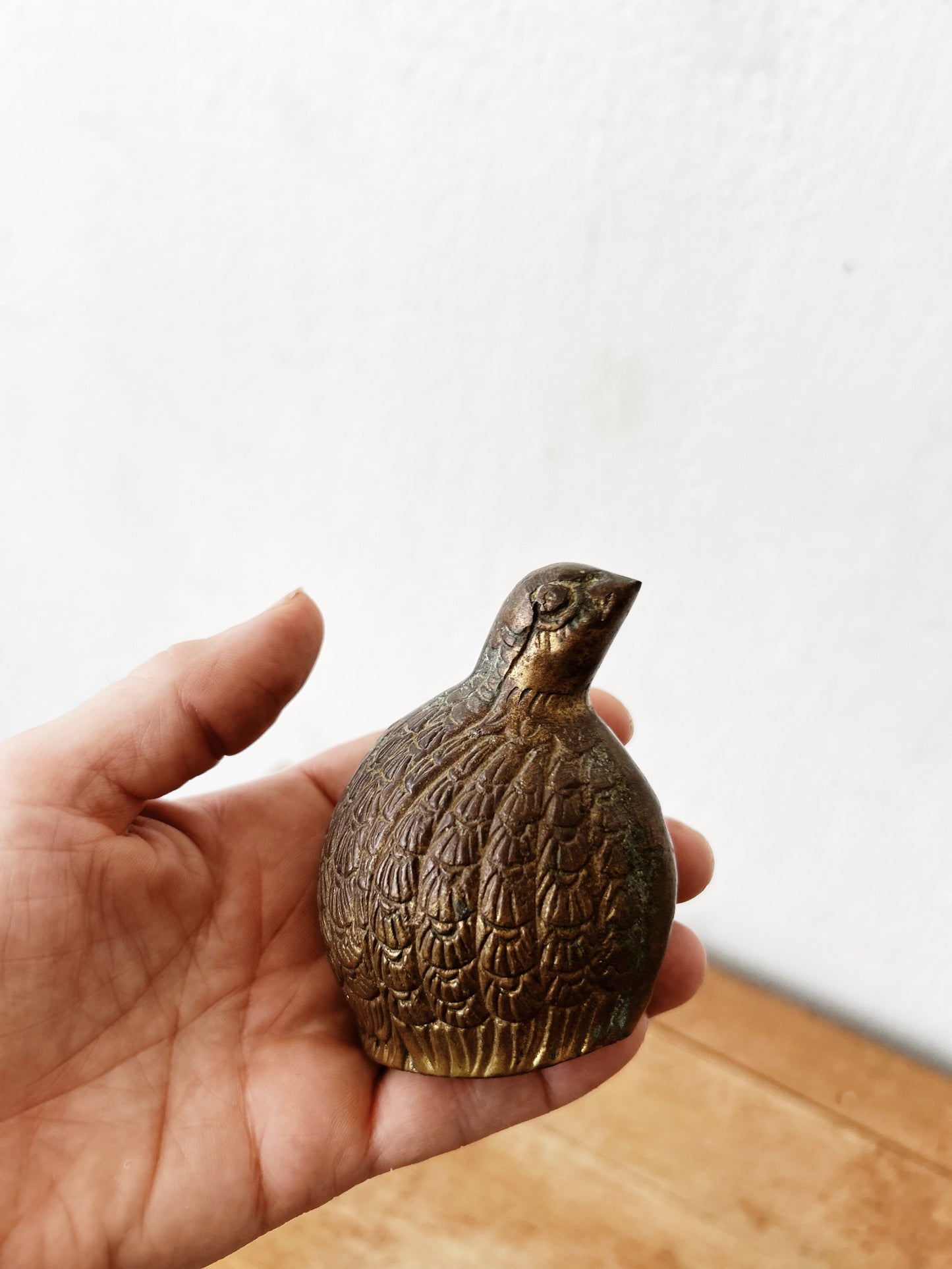 Vintage Brass Quail