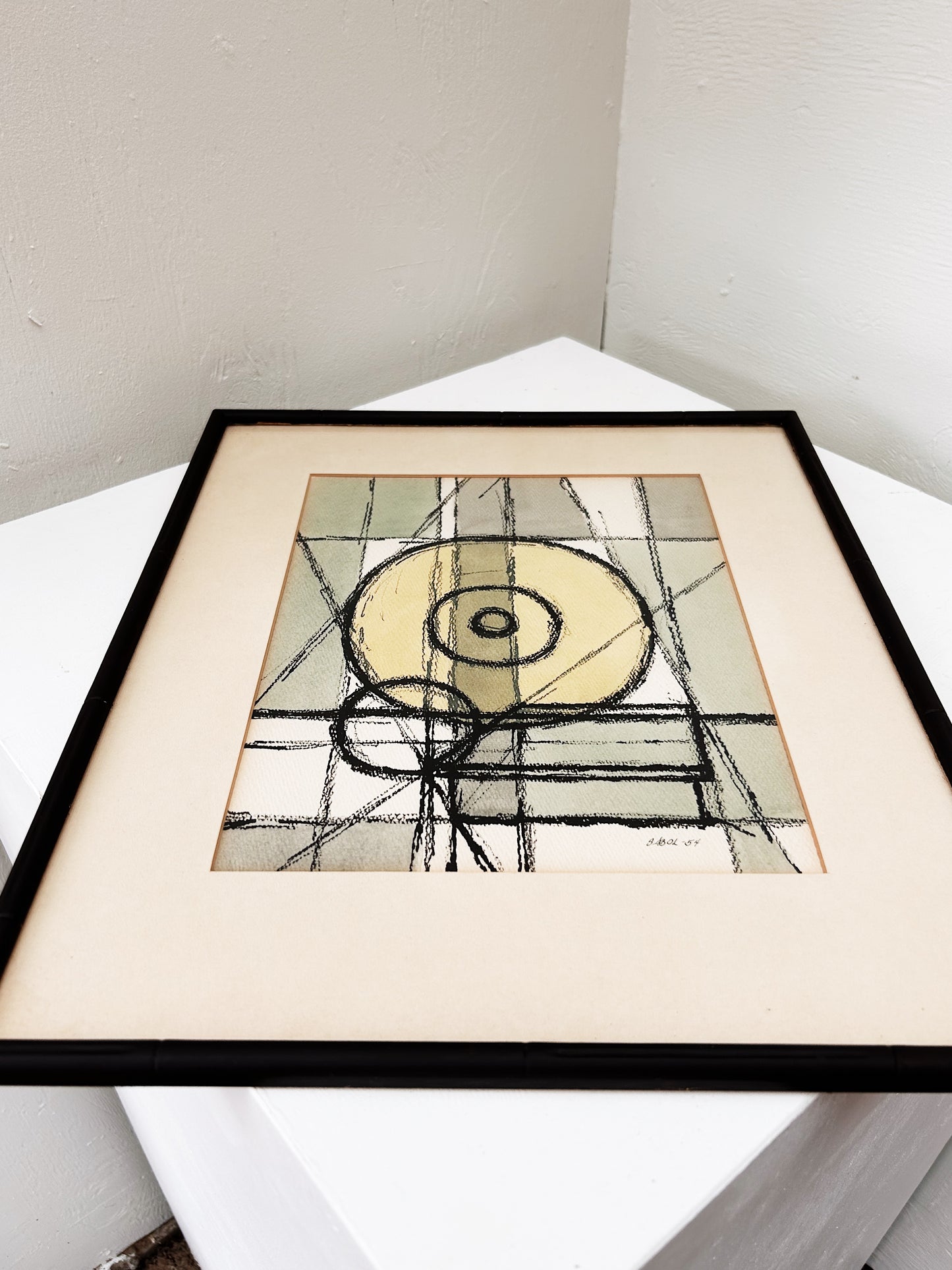 Vintage Original Hand Colored Abstract Still Life