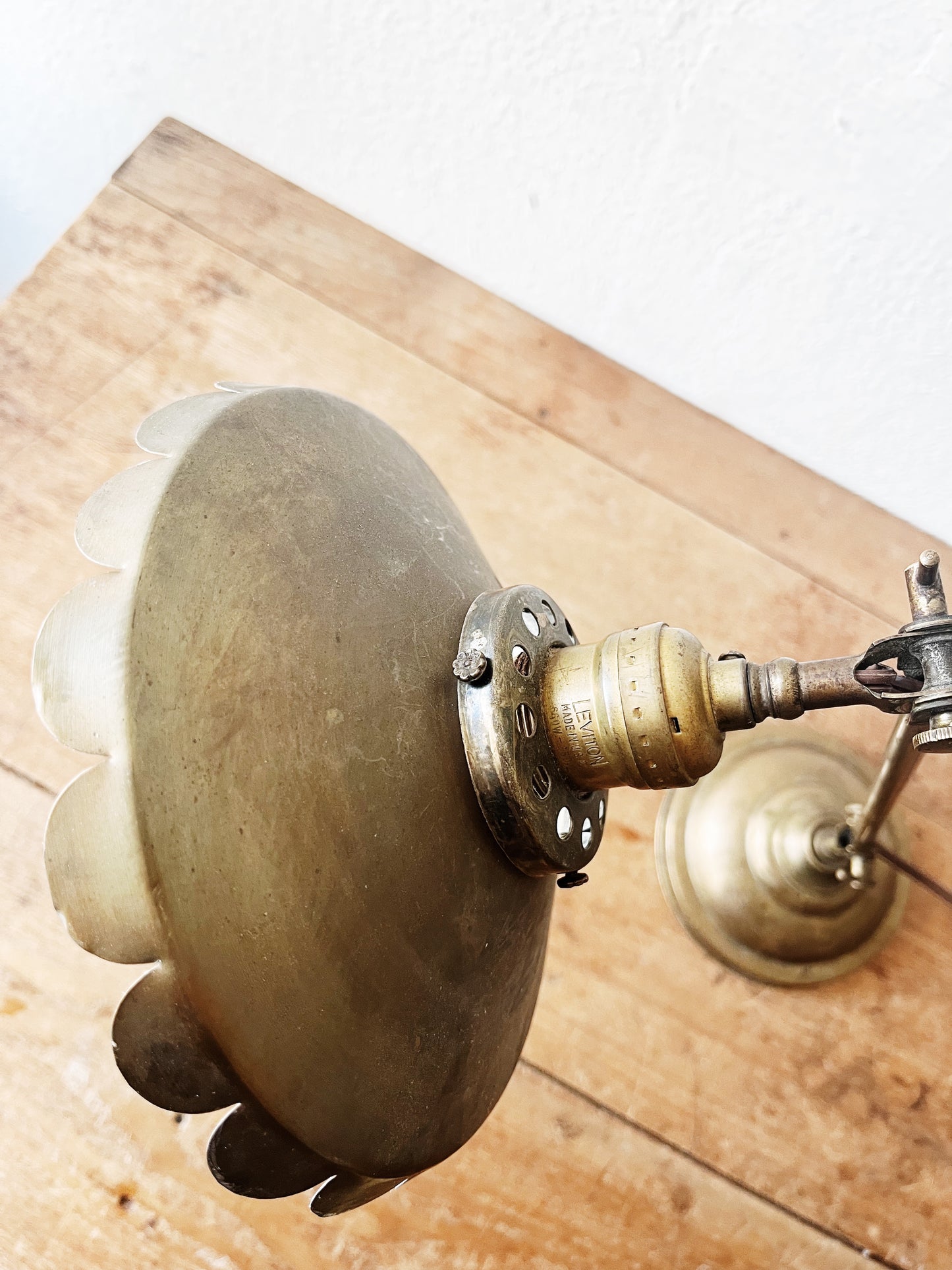Antique Machine Age Brass Lamp