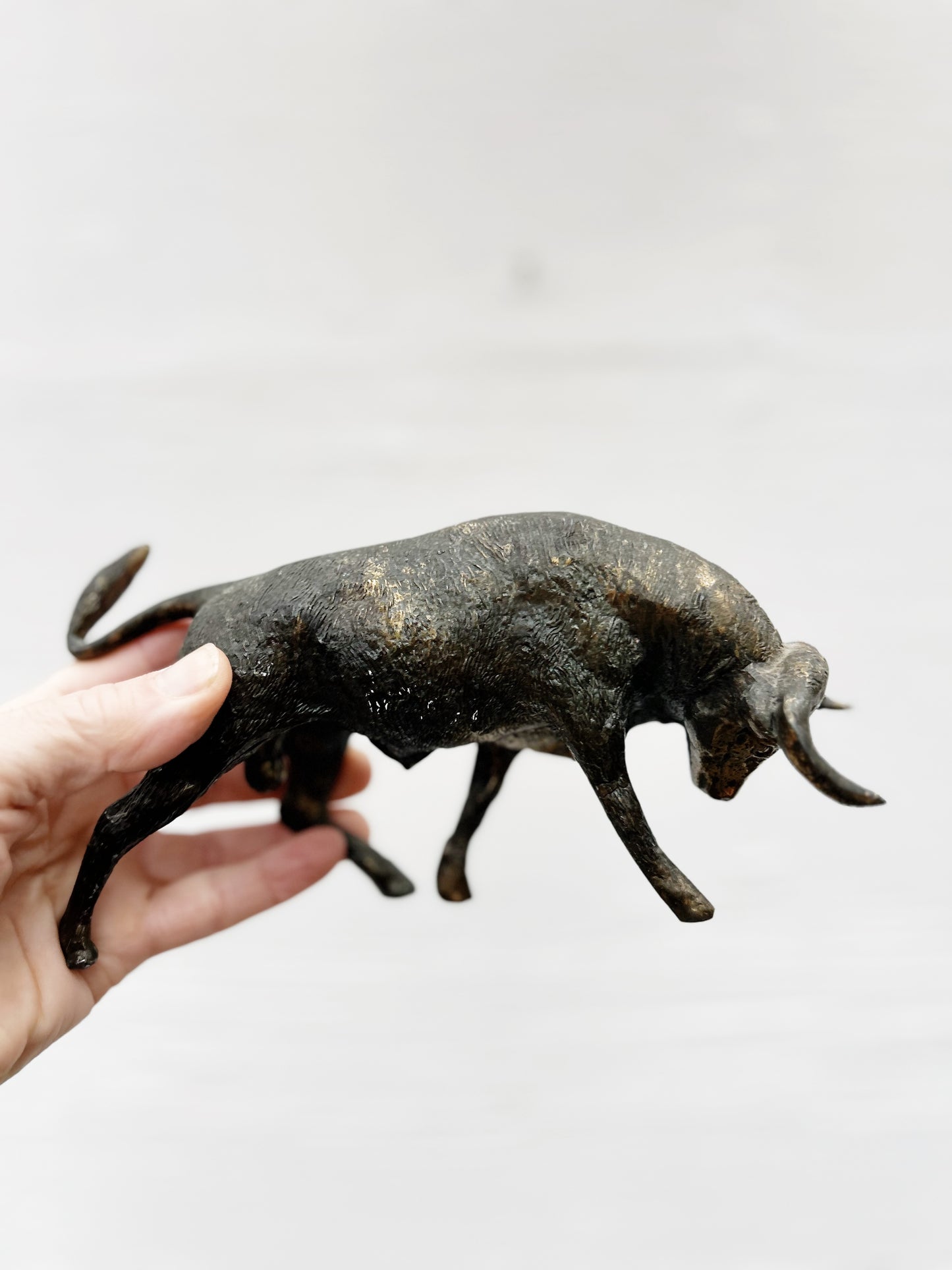 Mid Century Brass Bull