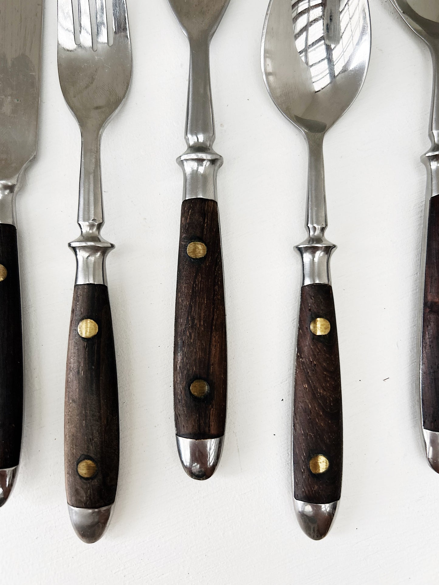 12 Mid Century Rosewood Flatware Settings