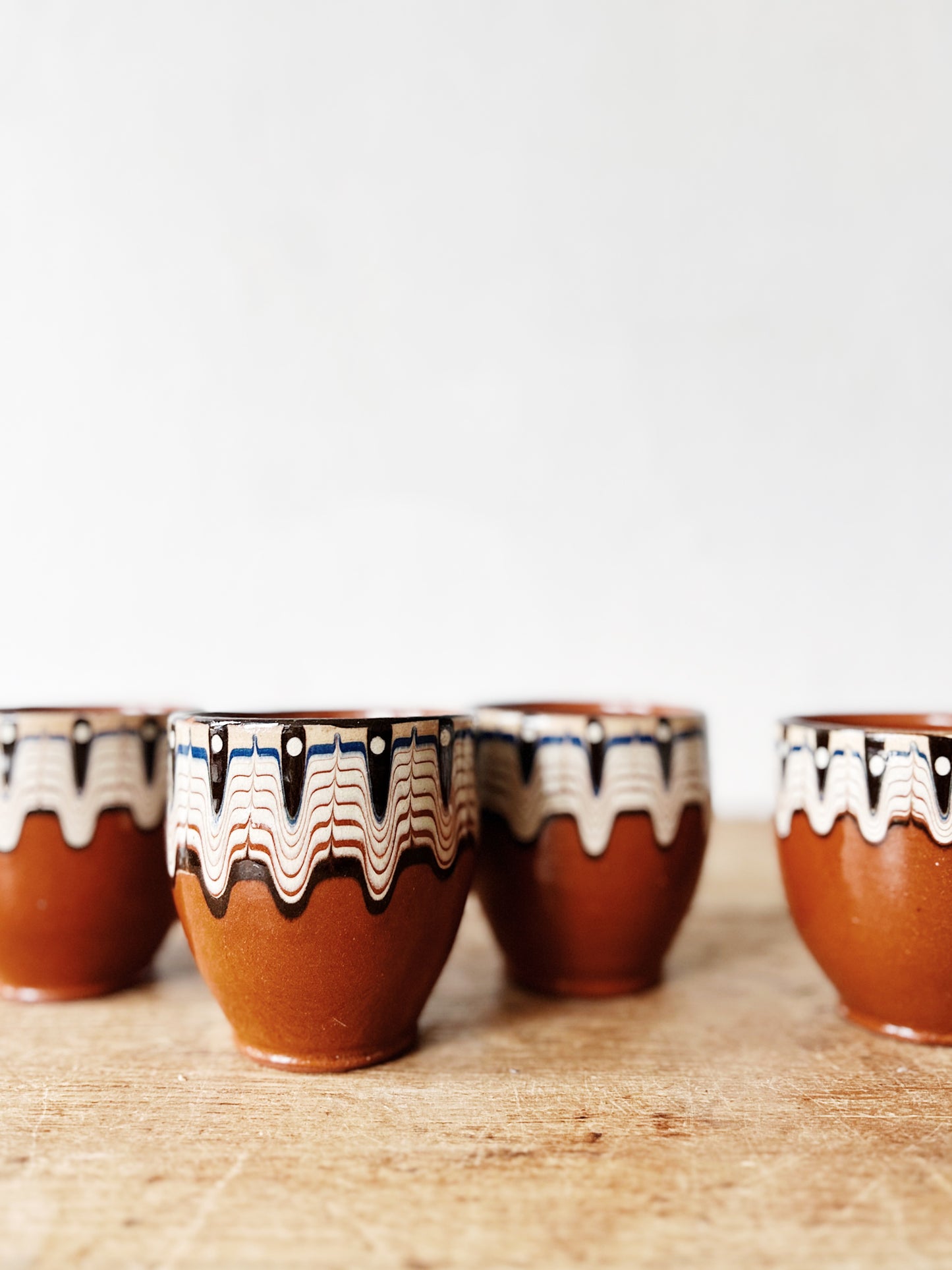 Set of Four Belgian Pottery Cups