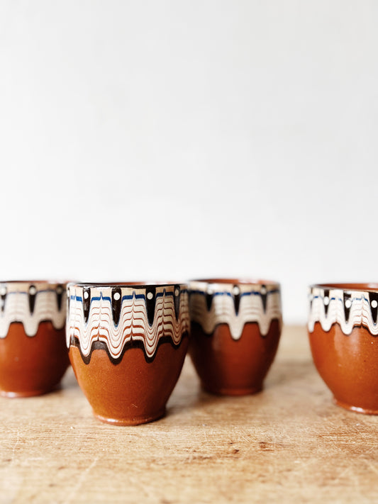 Set of Four Belgian Pottery Cups