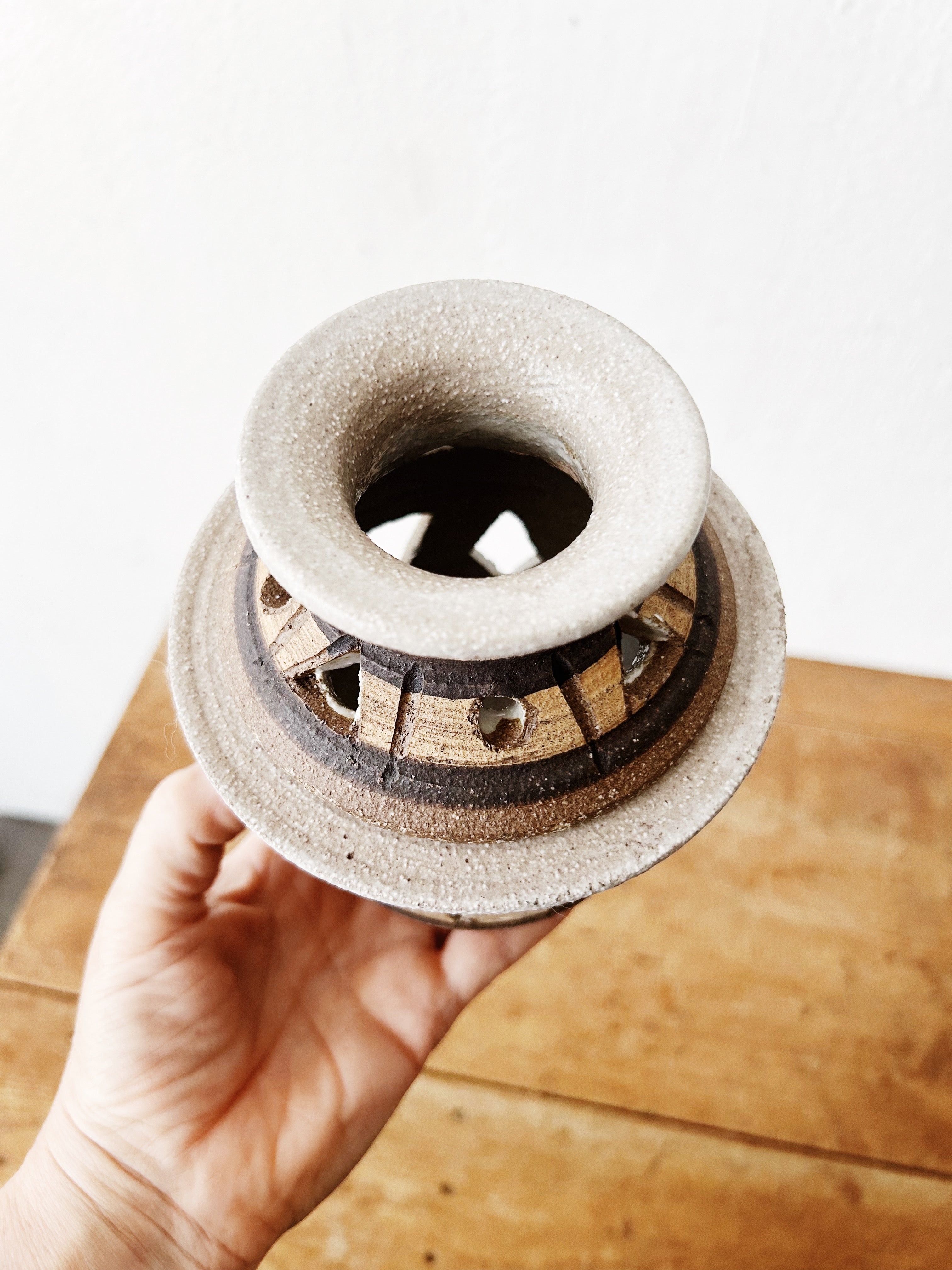 Large Vintage Stoneware Luminary - Thumbnail 5