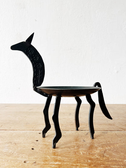 Iron Folk Art Catchall Dish or Candle Holder