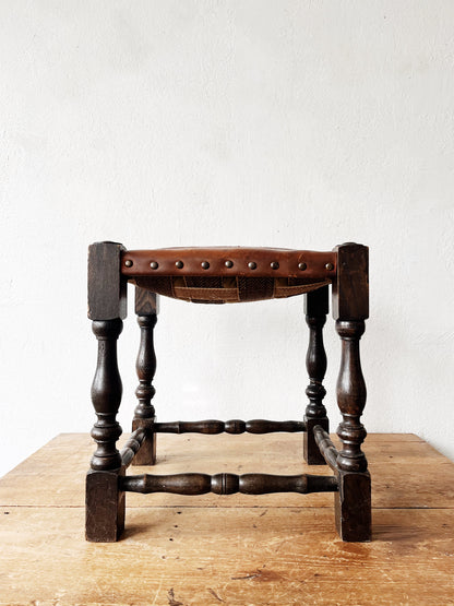 Antique Leather Stool