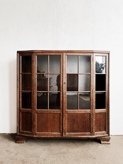 Vintage Walnut Bow Front Cabinet