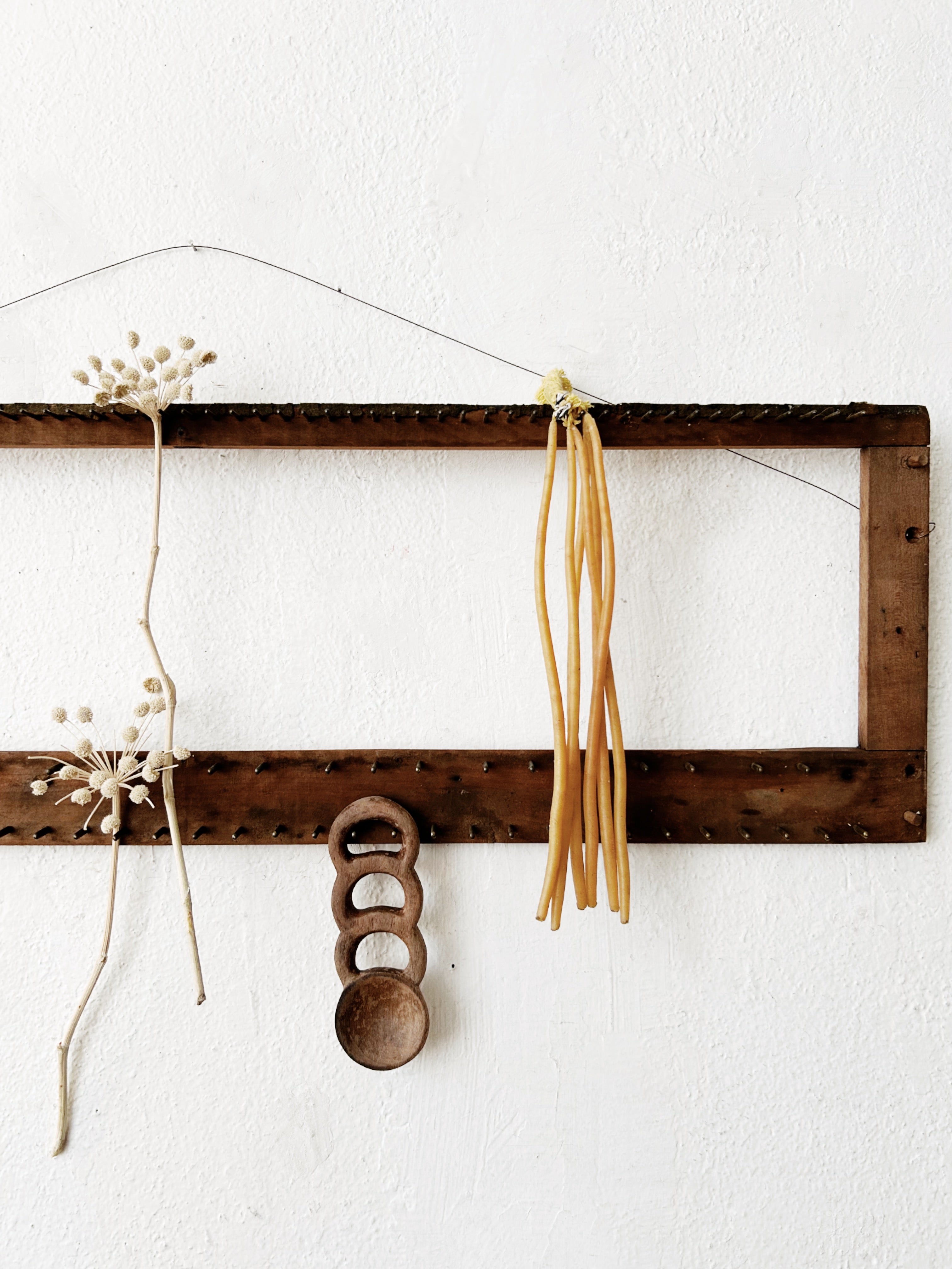 Antique Wood Hook Rack