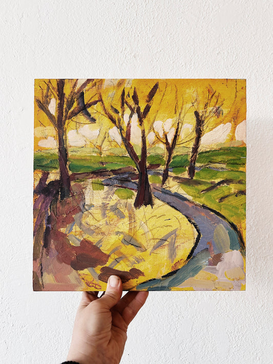 Original Hard Edge Expressionist Landscape