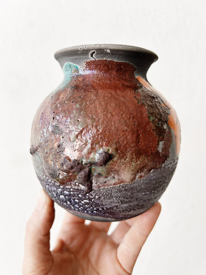 Raku Studio Pottery Vase