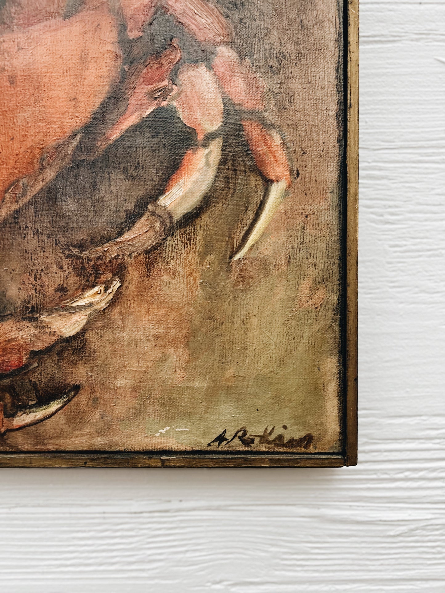 Vintage Crab Oil Painting