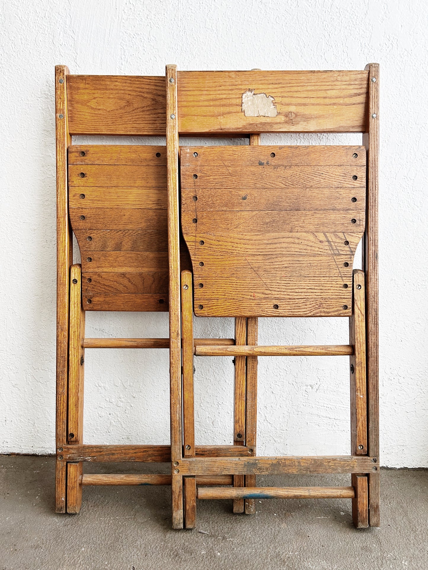 Antique Oak Folding Chairs