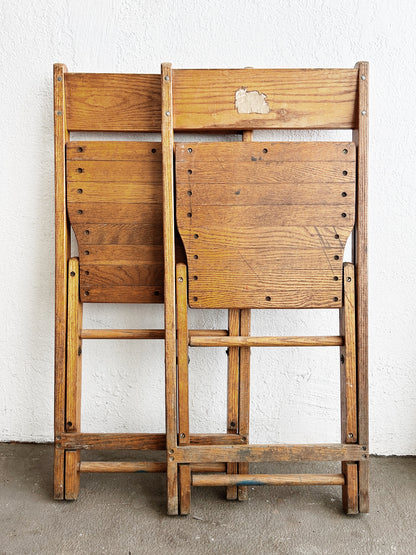 Antique Oak Folding Chairs