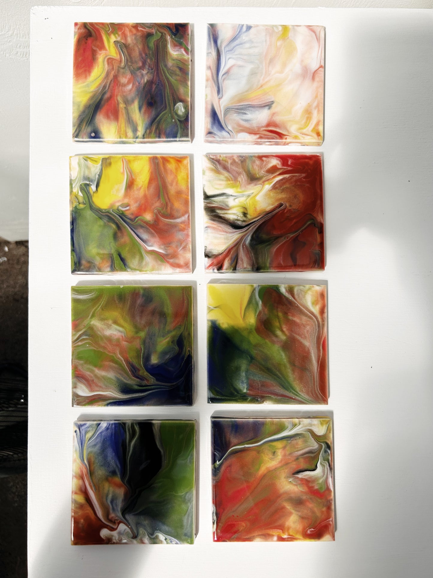 Set of 8 Vintage Handmade Pratt and Larson Tiles