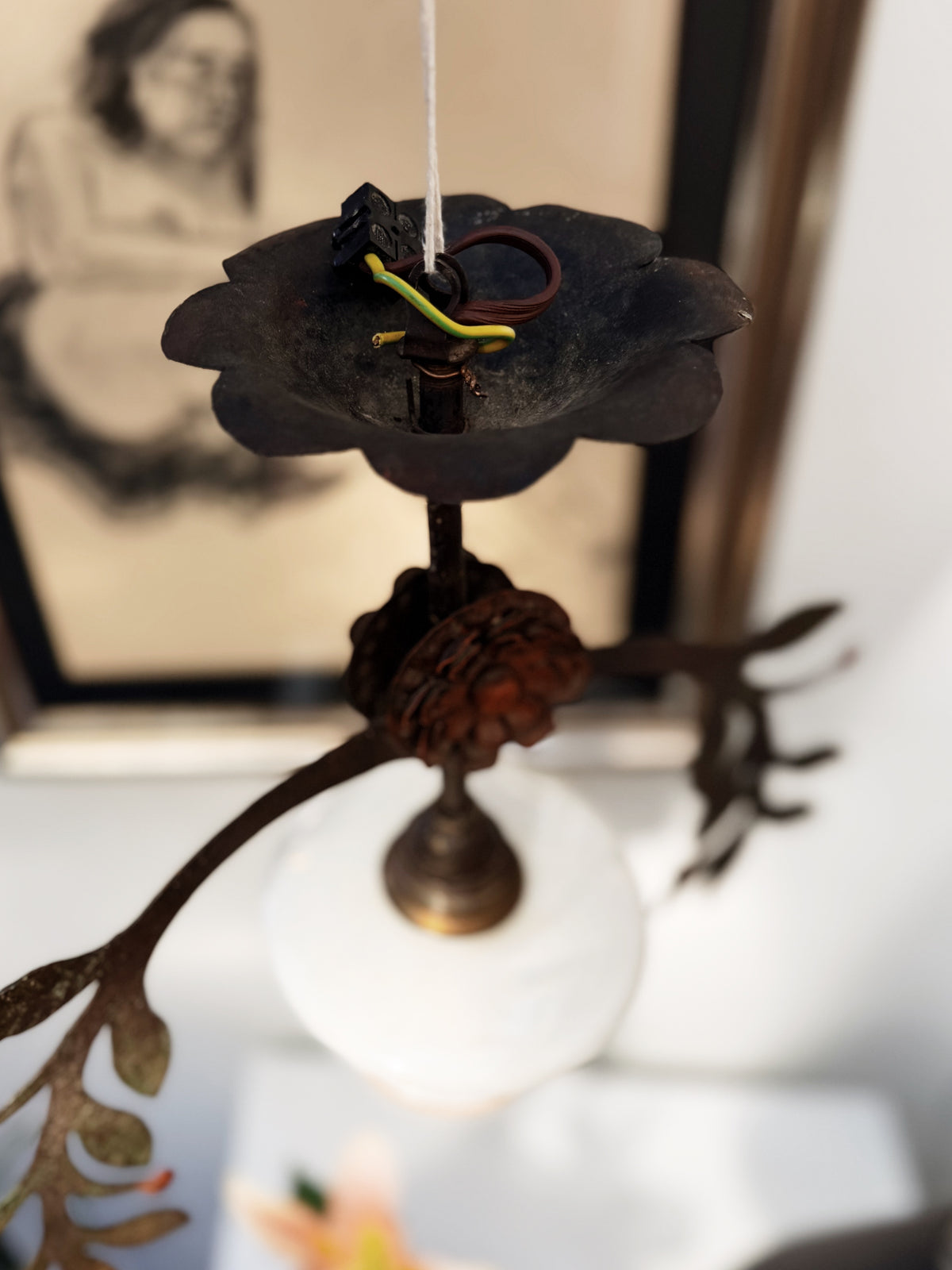 Antique Tole Ceiling Lamp