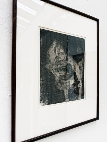 Vintage Modernist Bird Etching