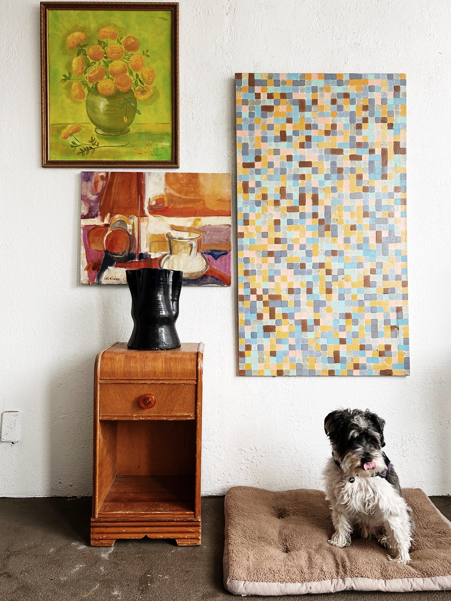 Large Vintage Original Abstract Painting