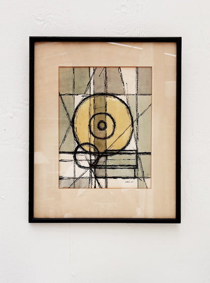 Vintage Original Hand Colored Abstract Still Life