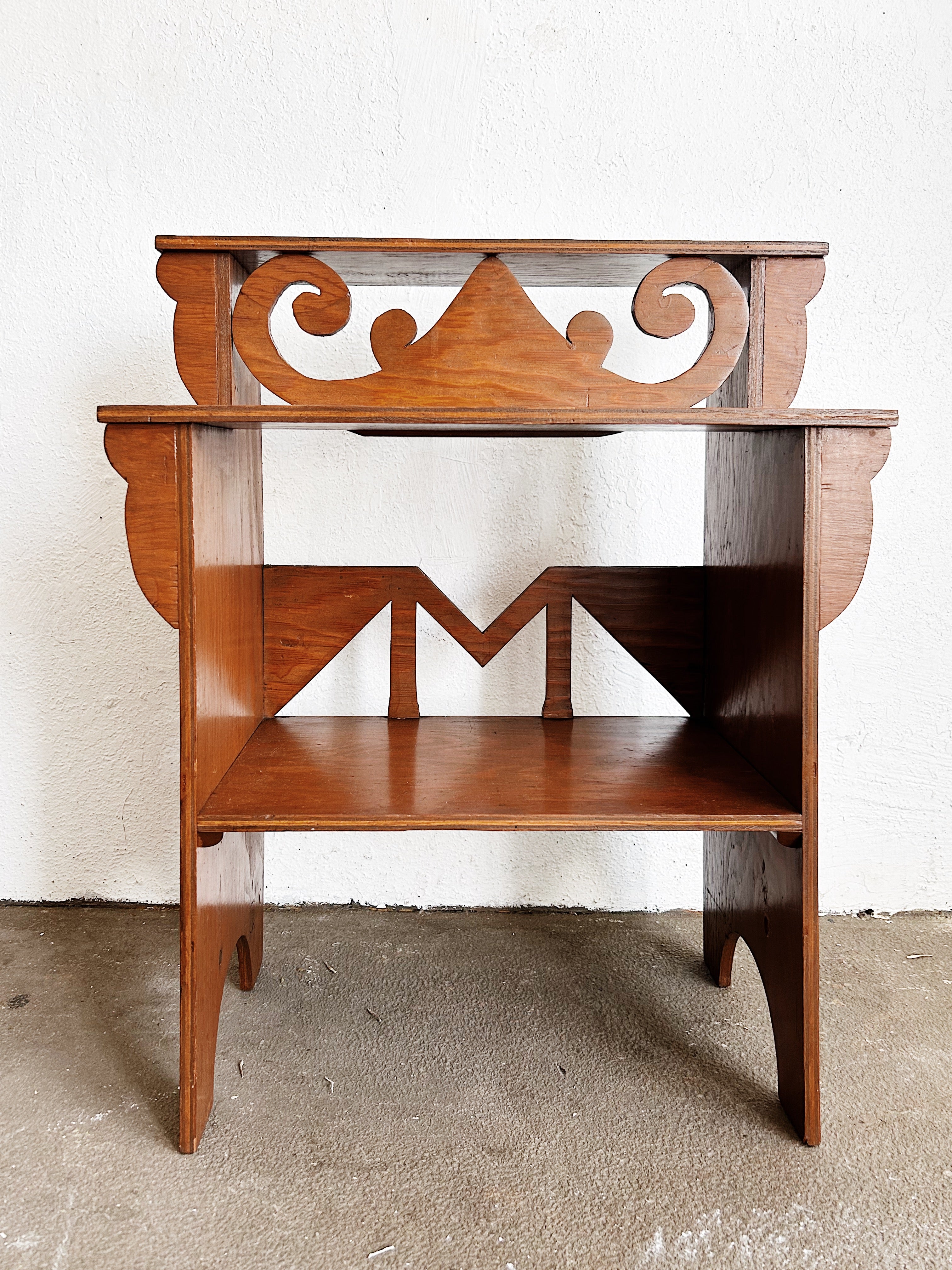 Antique Wooden Divided Shelf