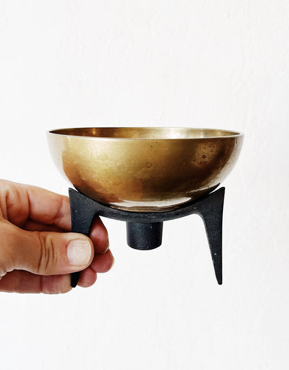 Vintage Scandinavian Wood or Brutalist Candle Holder Pair