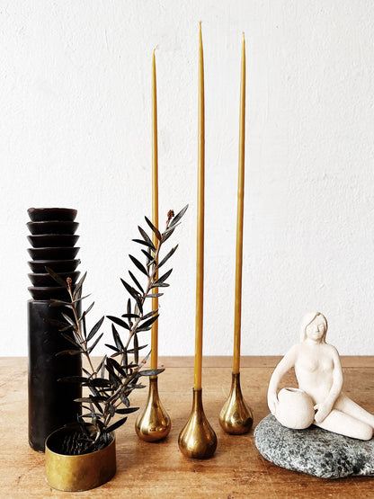 Danish Modern Teardrop Candle Holders and Candles