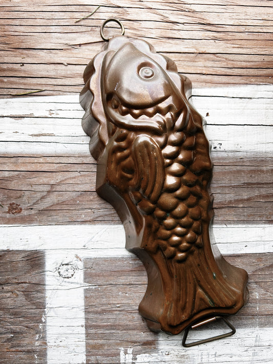 Antique Copper Fish Mould