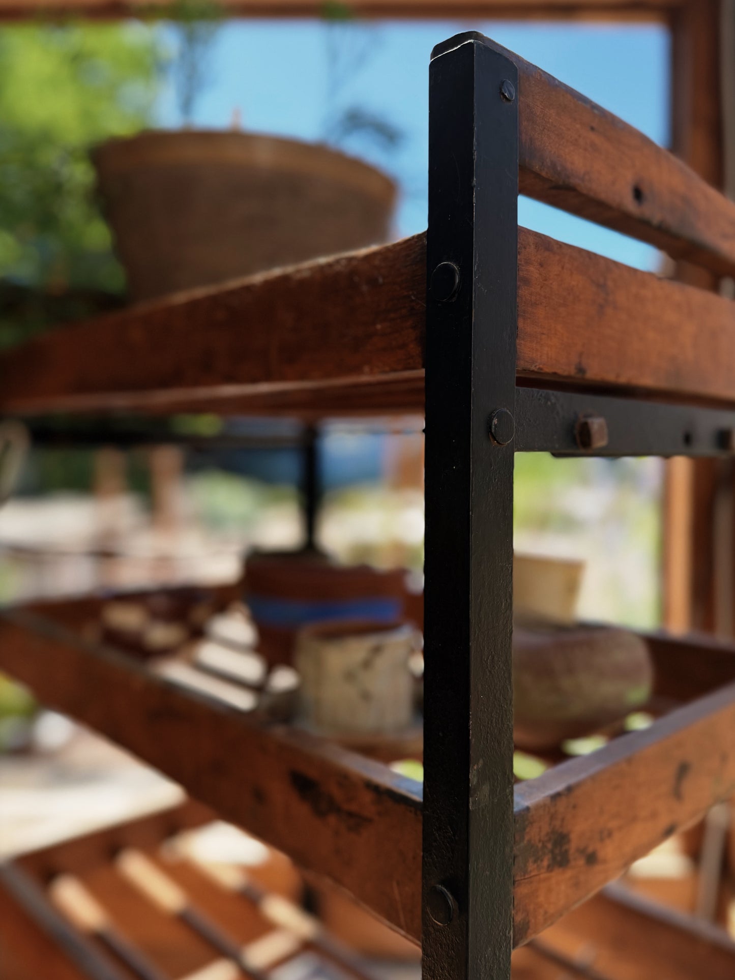 Antique Industrial Rolling Rack