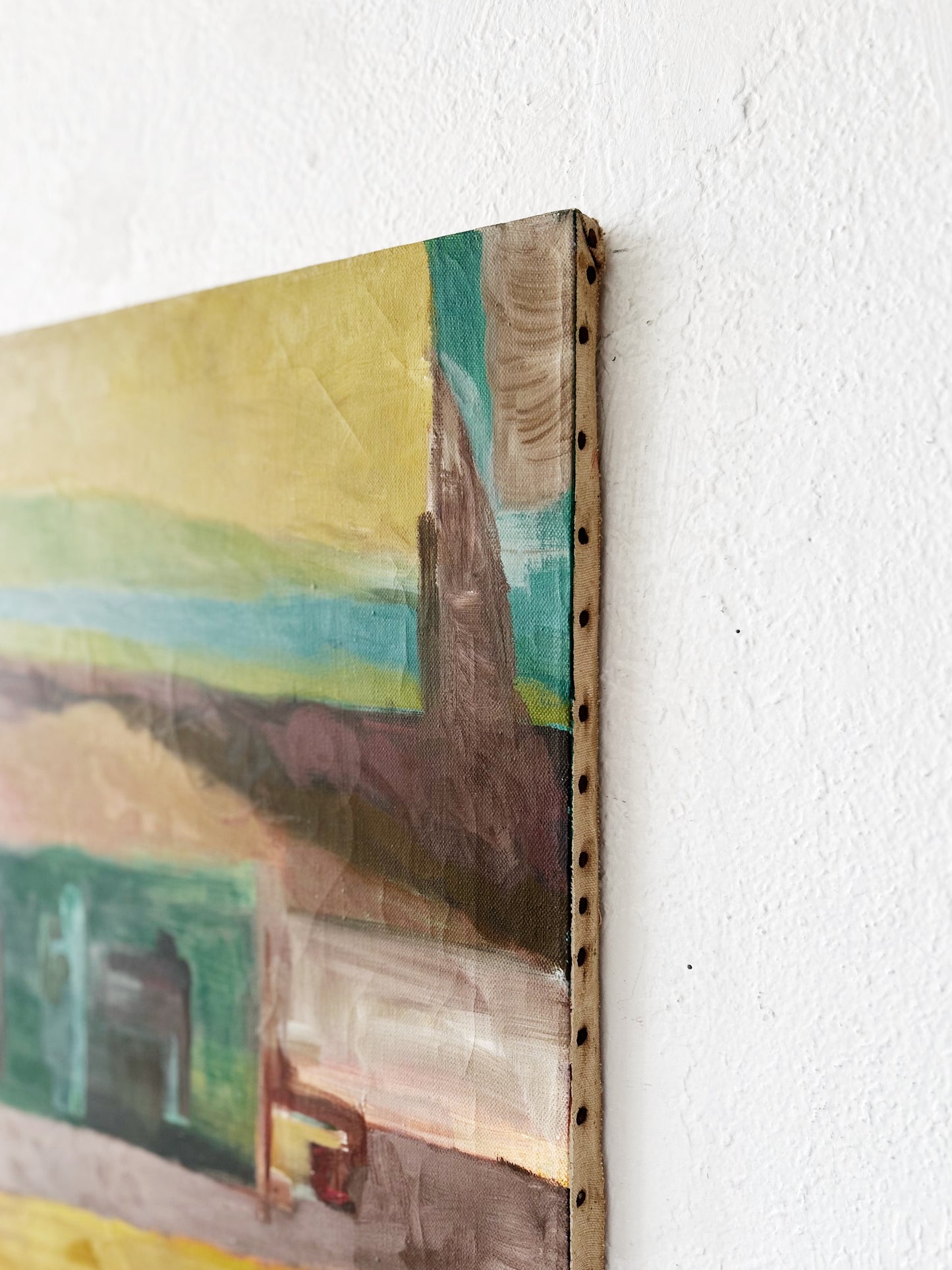 Large Vintage Abstract Oil Painting
