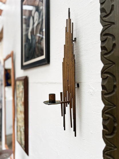 Pair Brutalist Candleabra Nail Art Sconces