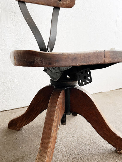 Antique Machine Age Swivel Chair