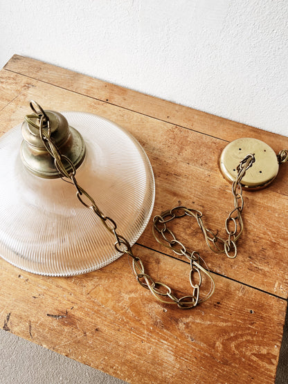 Vintage Reed Glass Pendant Lamp