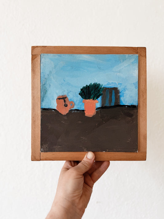 Vintage Plant Still Life Painting