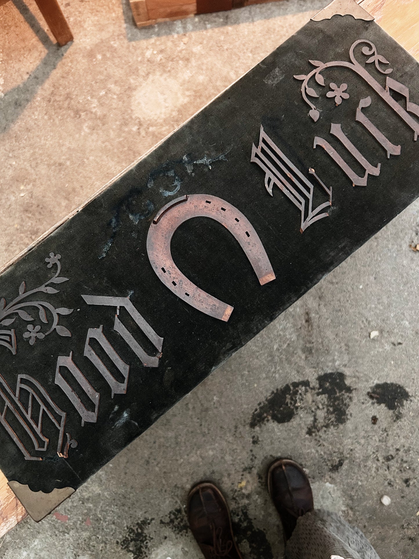 Antique 'Good Luck' Trunk Liner