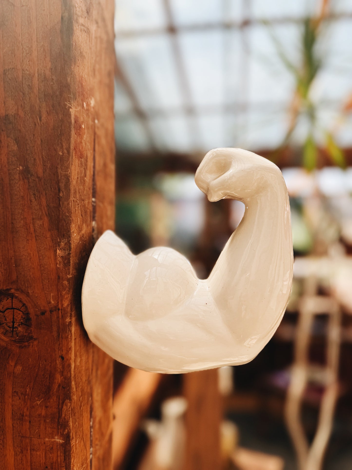 Handmade Ceramic Muscle Arm Hook