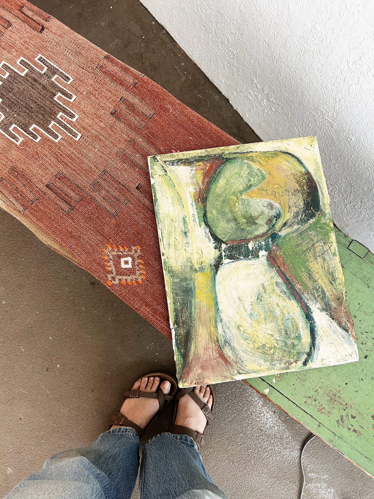 Vintage Flat Weave Wool Rug