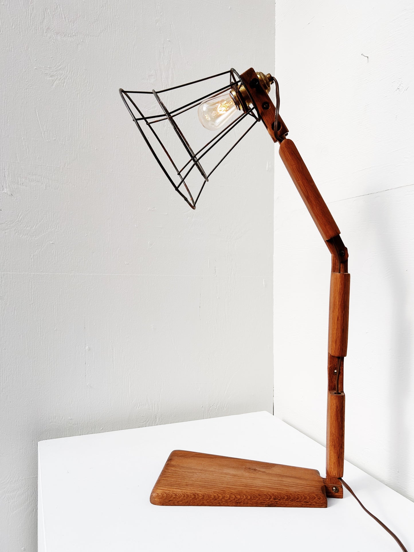 Handmade Articulating Wood Lamp