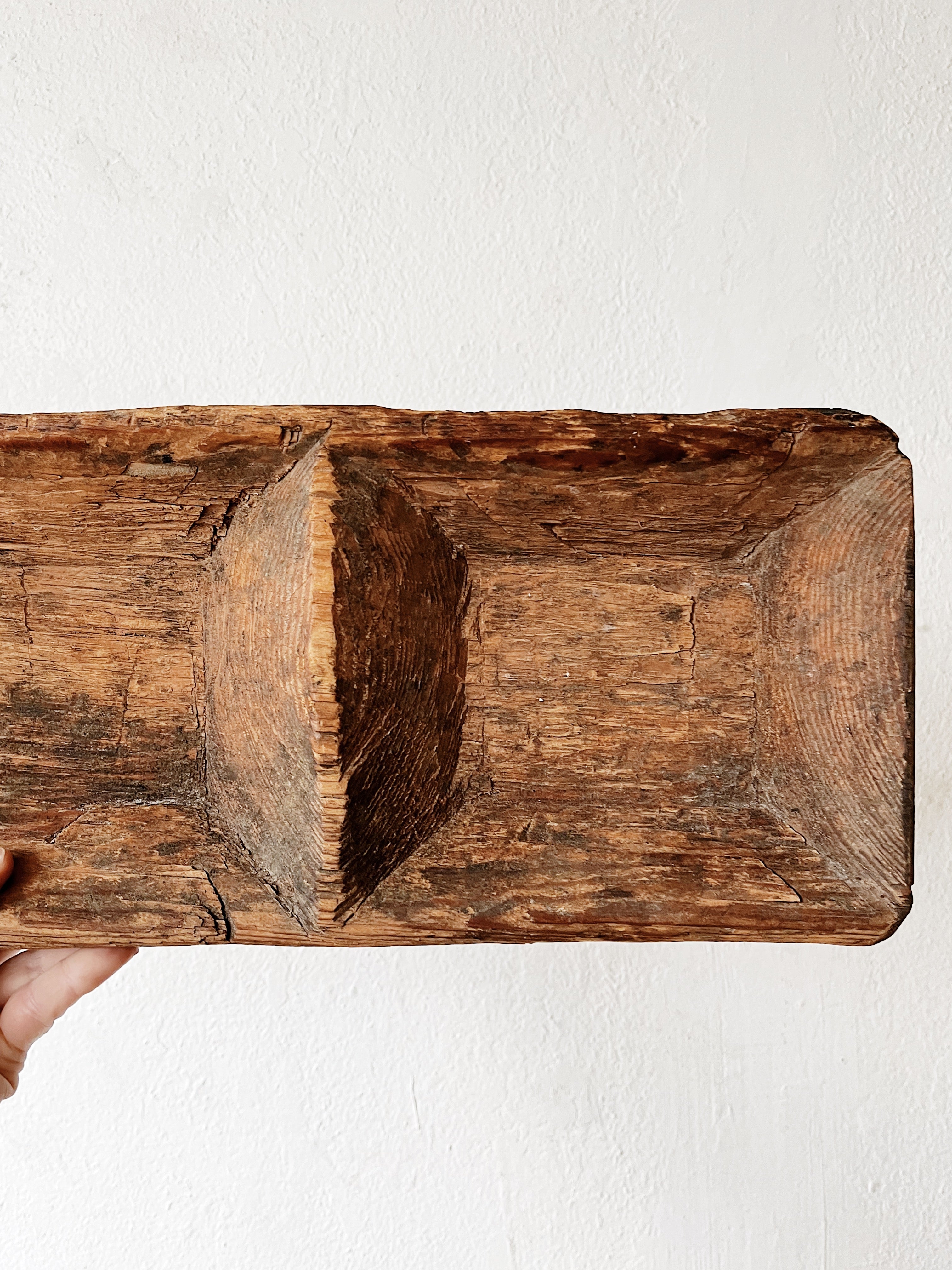 Hand Hewn Wood Divided Tray - Thumbnail 3