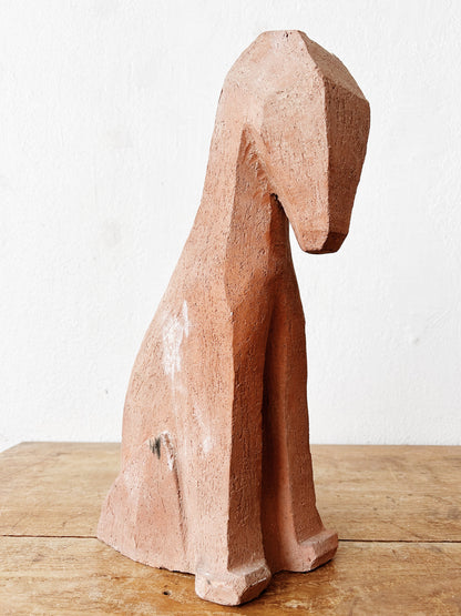 Large Terra Cotta Dog Sculpture