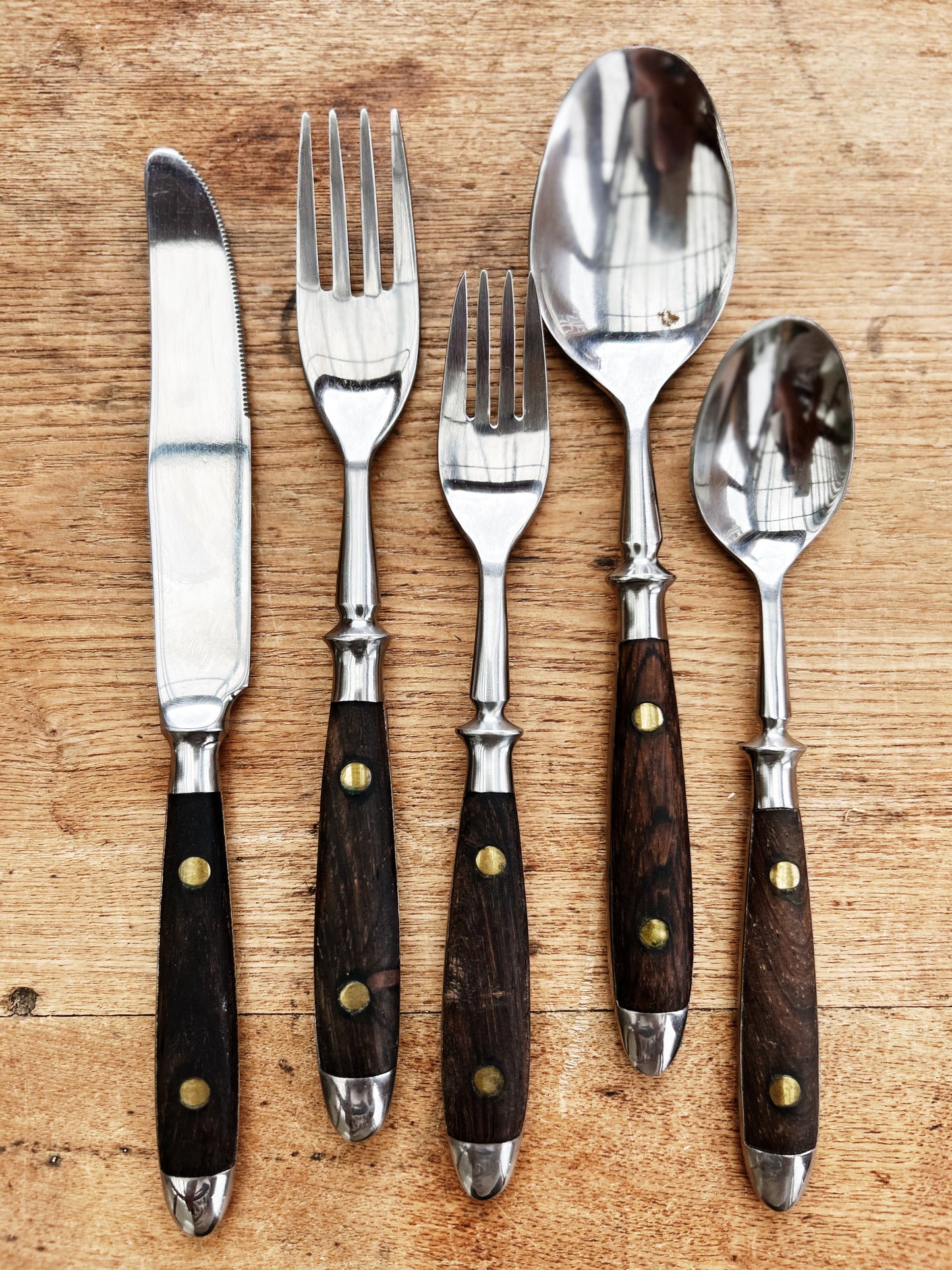 12 Mid Century Rosewood Flatware Settings