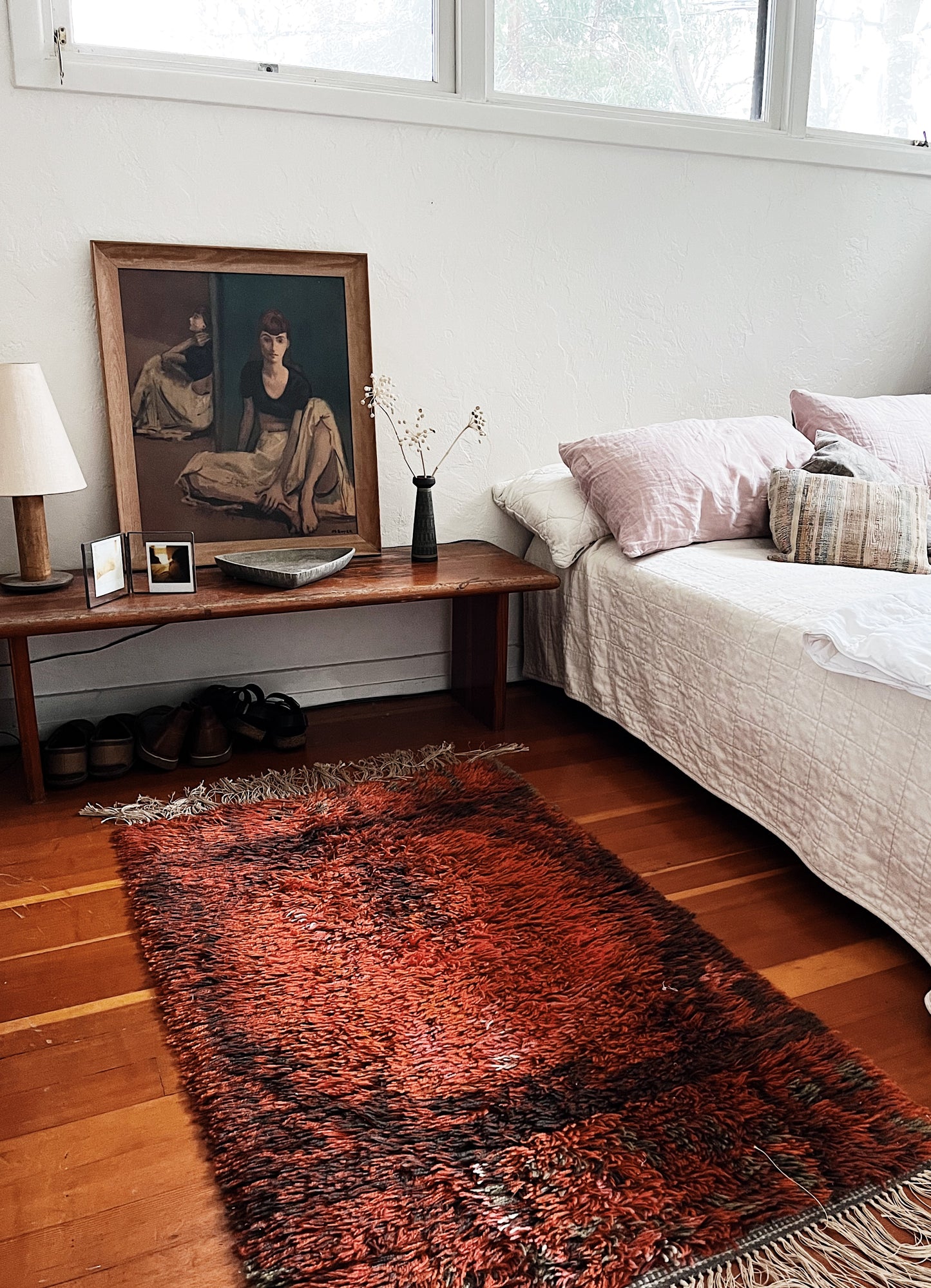 Vintage Rya Style Wool Shag Rug