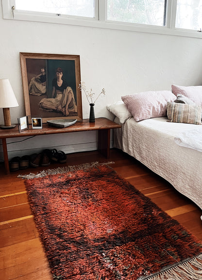 Vintage Rya Style Wool Shag Rug