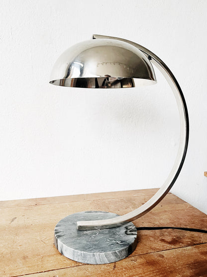 Italian Bauhaus Style Chrome Desk Lamp