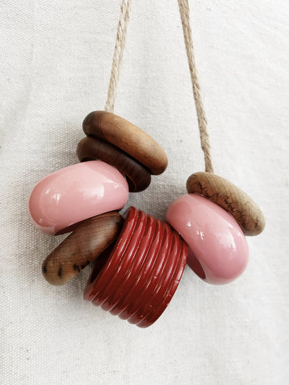 Vintage Wood Napkin Rings Mismatched Set