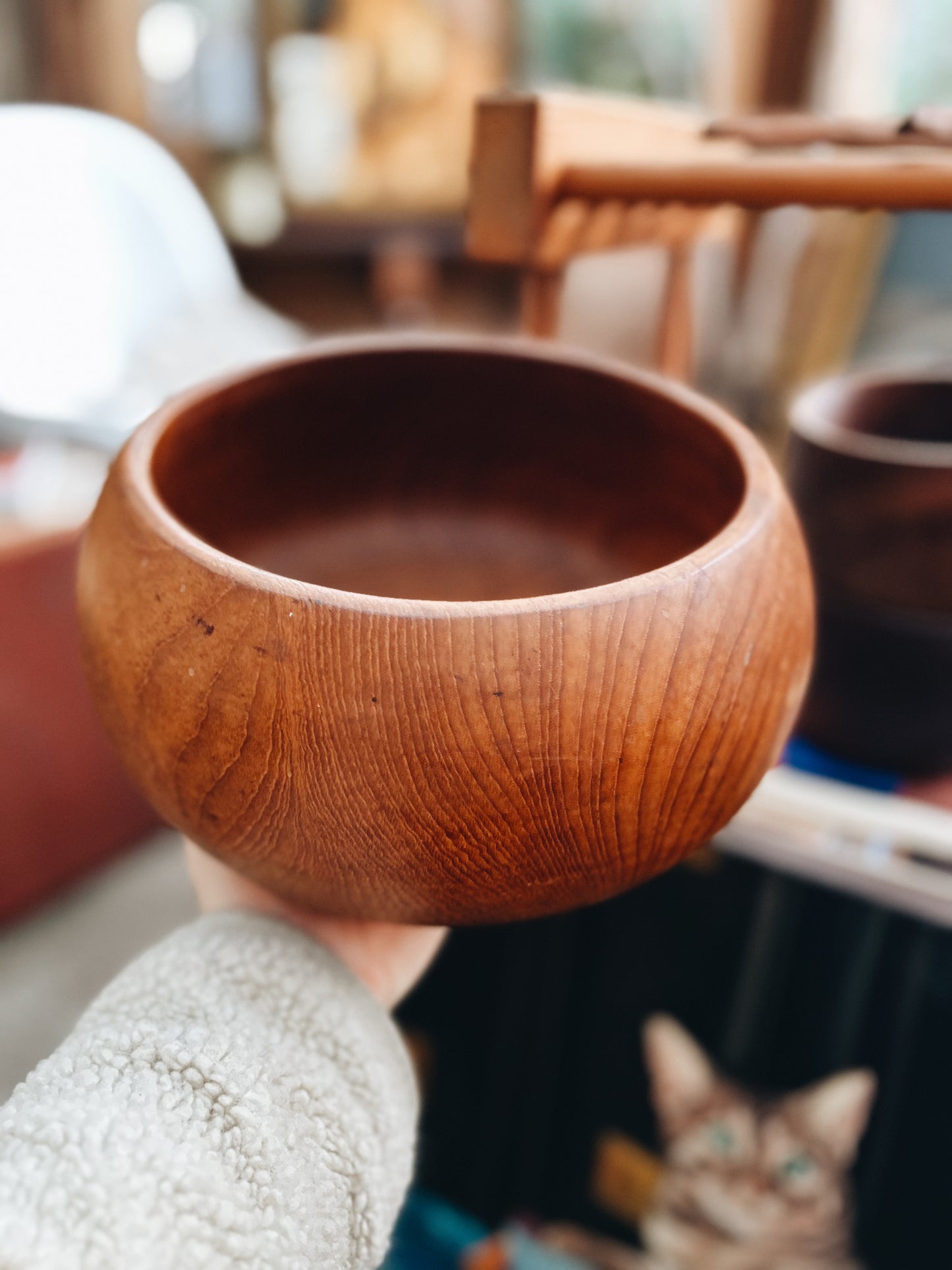 Mid Century Teak Bun Bowl