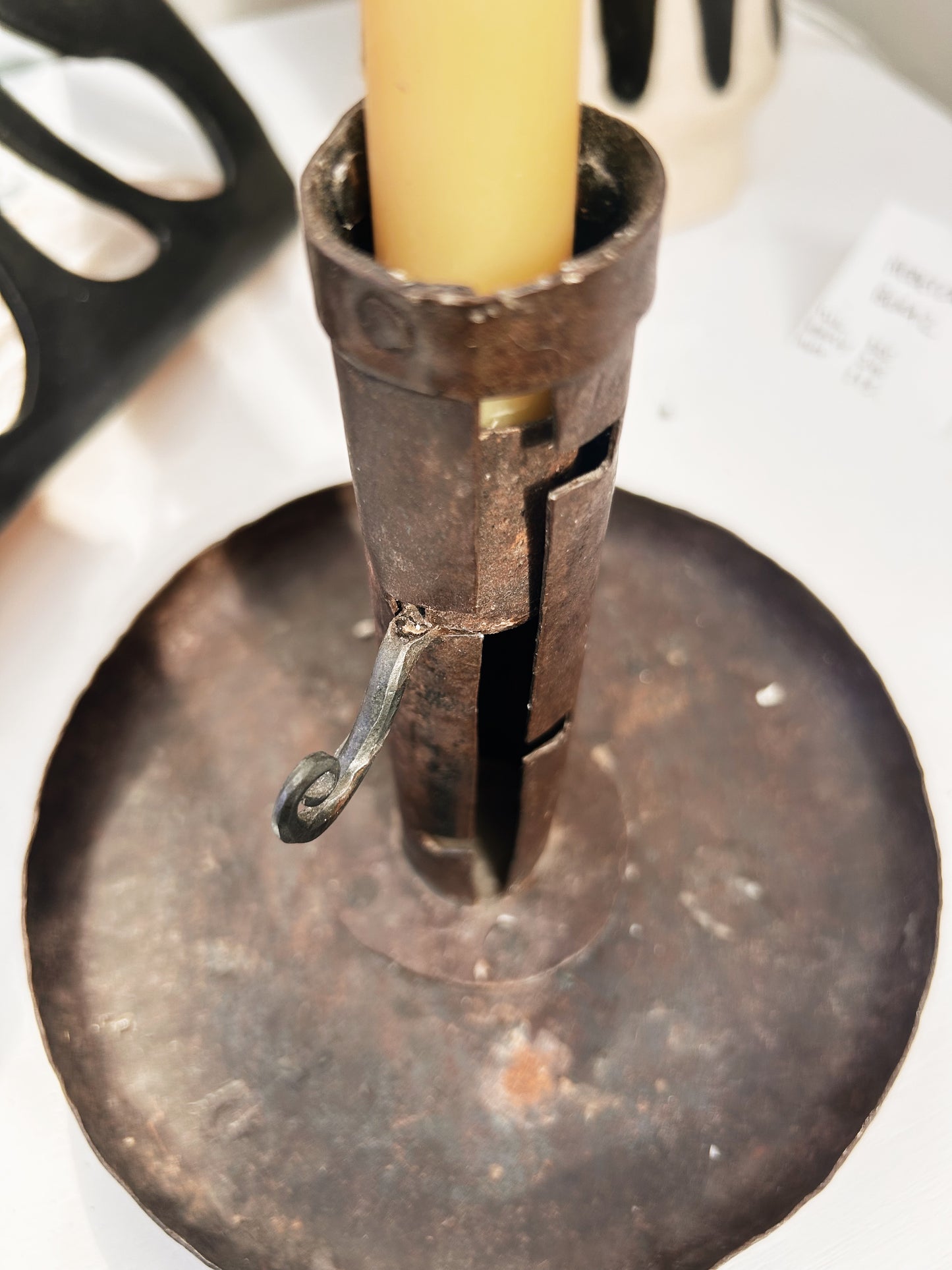 Folk Art Figural Chamber Candlestick