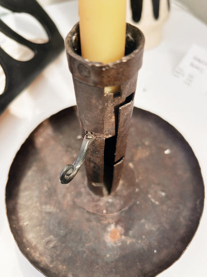 Folk Art Figural Chamber Candlestick