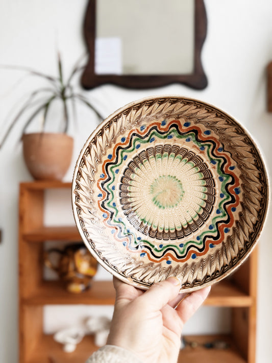Vintage Romanian Clay Bowl