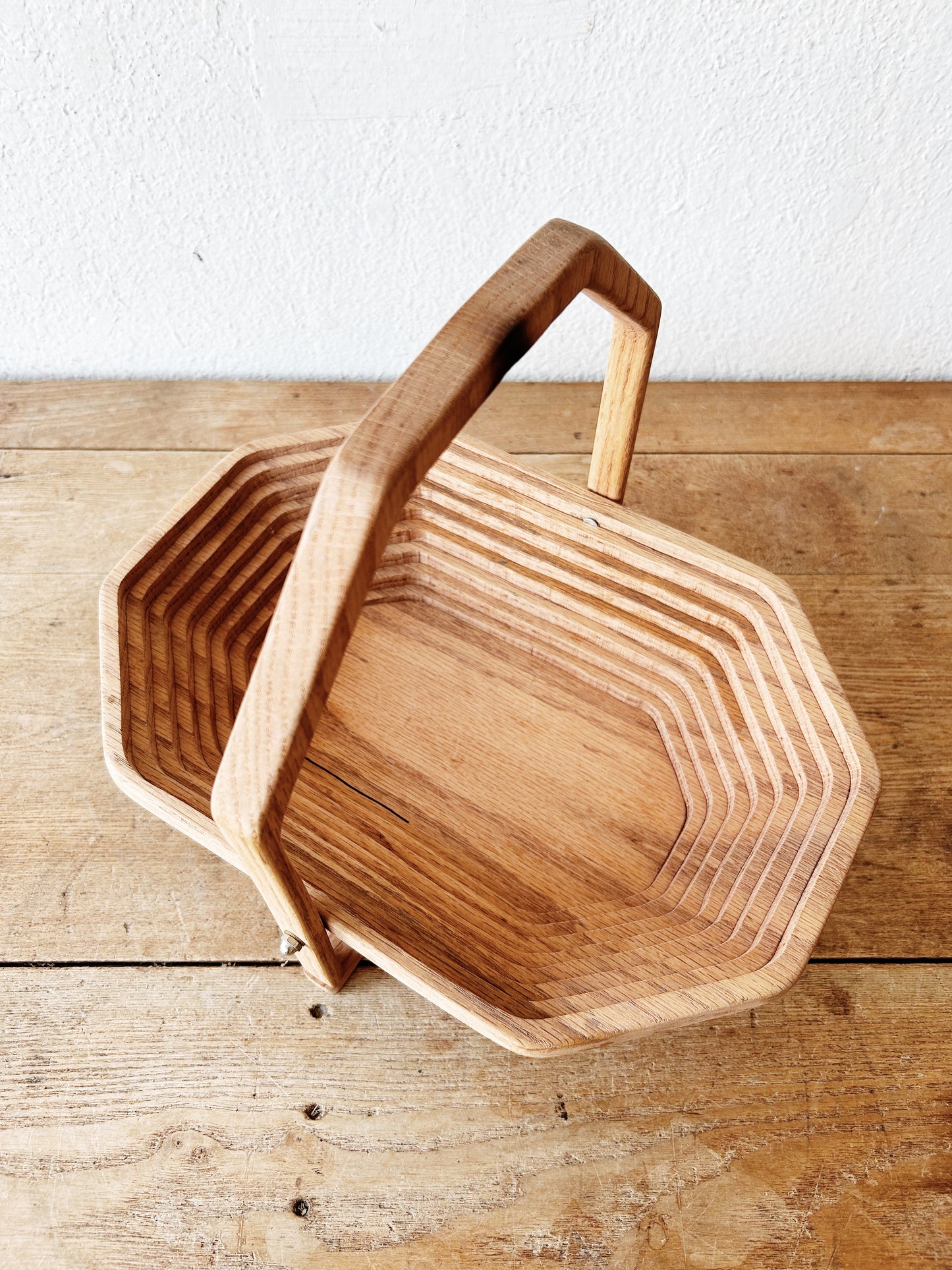 Vintage Collapsible Wood Basket