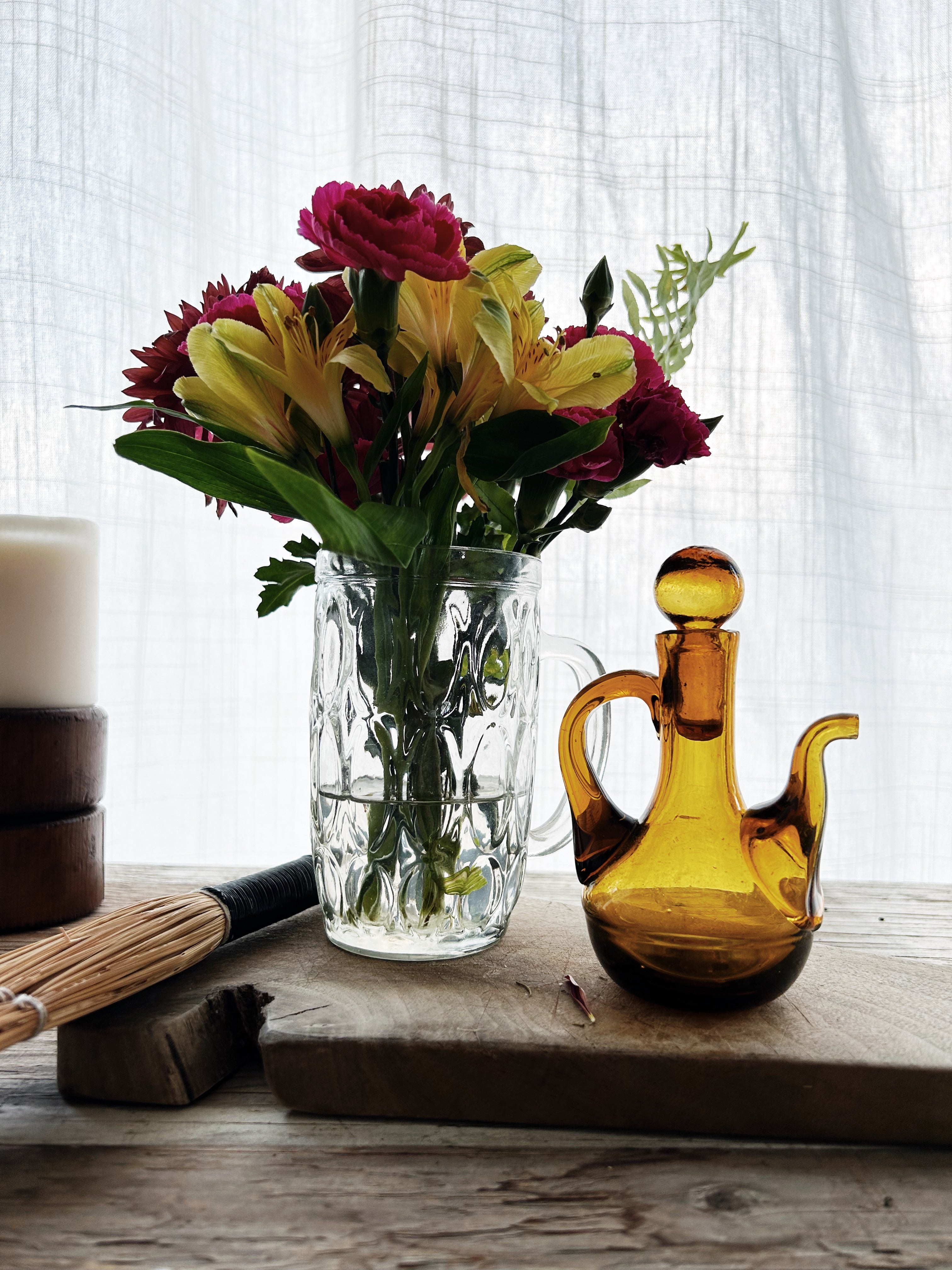 Vintage Amber Blown Glass Cruet - Thumbnail 3